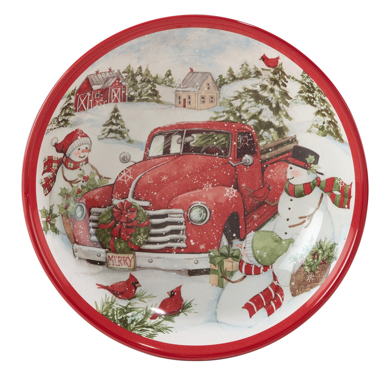Certified International 13" Truck with Snowmen Christmas Serving Bowl